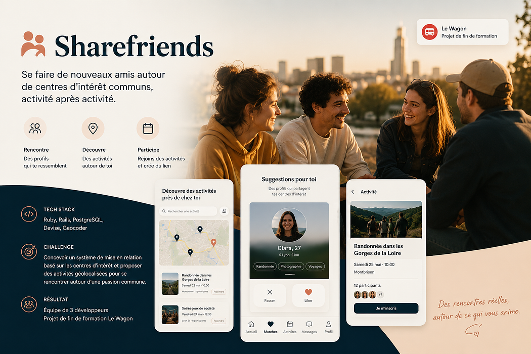 Capture d'écran du projet Sharefriends